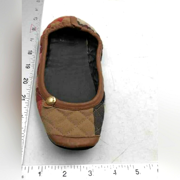 Burberry Brit Italy Designer Ballet Flats Quilted Plaid Sz 4 - Picture 7 of 10